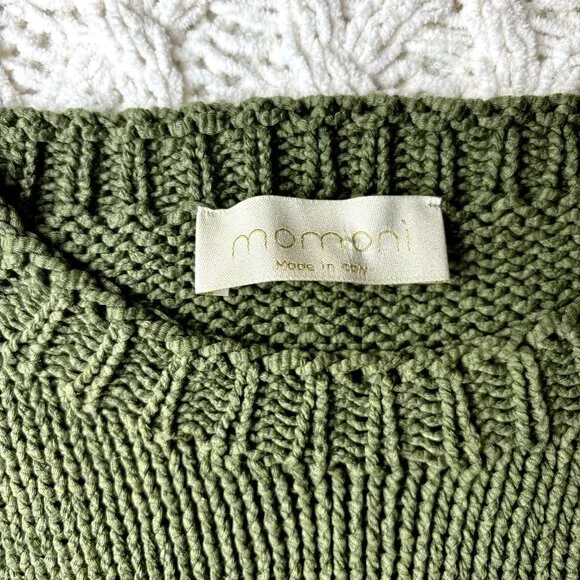 Momoni Women's Knitted Sweater Cardigan Pullover Long Sleeve Green, XS Italy - Picture 4 of 12